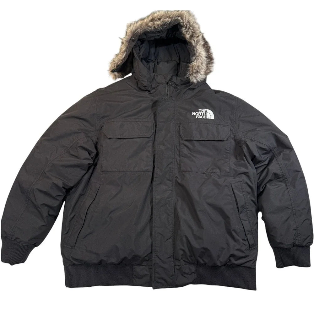 The North Face McMurdo Bomber Jacket Black Mens XXL NF0A5GD9 Faux Fur Hood